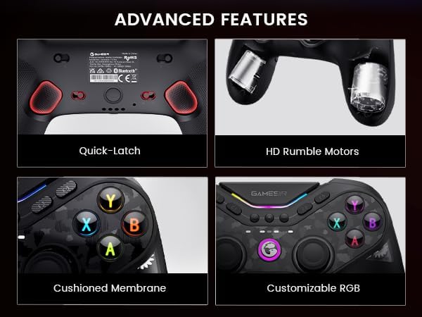 GameSir Tarantula Pro Wireless Controller for Switch/PC/iOS/Android with Charging Dock, Bluetooth 2.4Ghz Wired Controller TMR Sticks, 9 Mappable Buttons, 1200mAh, ABXY Layout Switching
