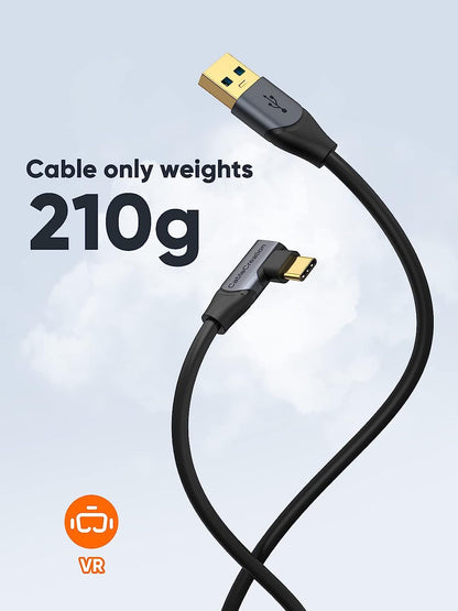 كابل ربط 3M من CableCreation متوافق مع كابل Meta Quest Pro/Quest3/Quest2/ USB إلى USB C 3.1 
