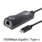 USB-C to Ethernet Adapter – USB 3.0 Type-C to Gigabit Ethernet (RJ45) Adapter – Up to 1000 Mbps, Compatible with Windows/Mac OS/Chrome OS, Black
