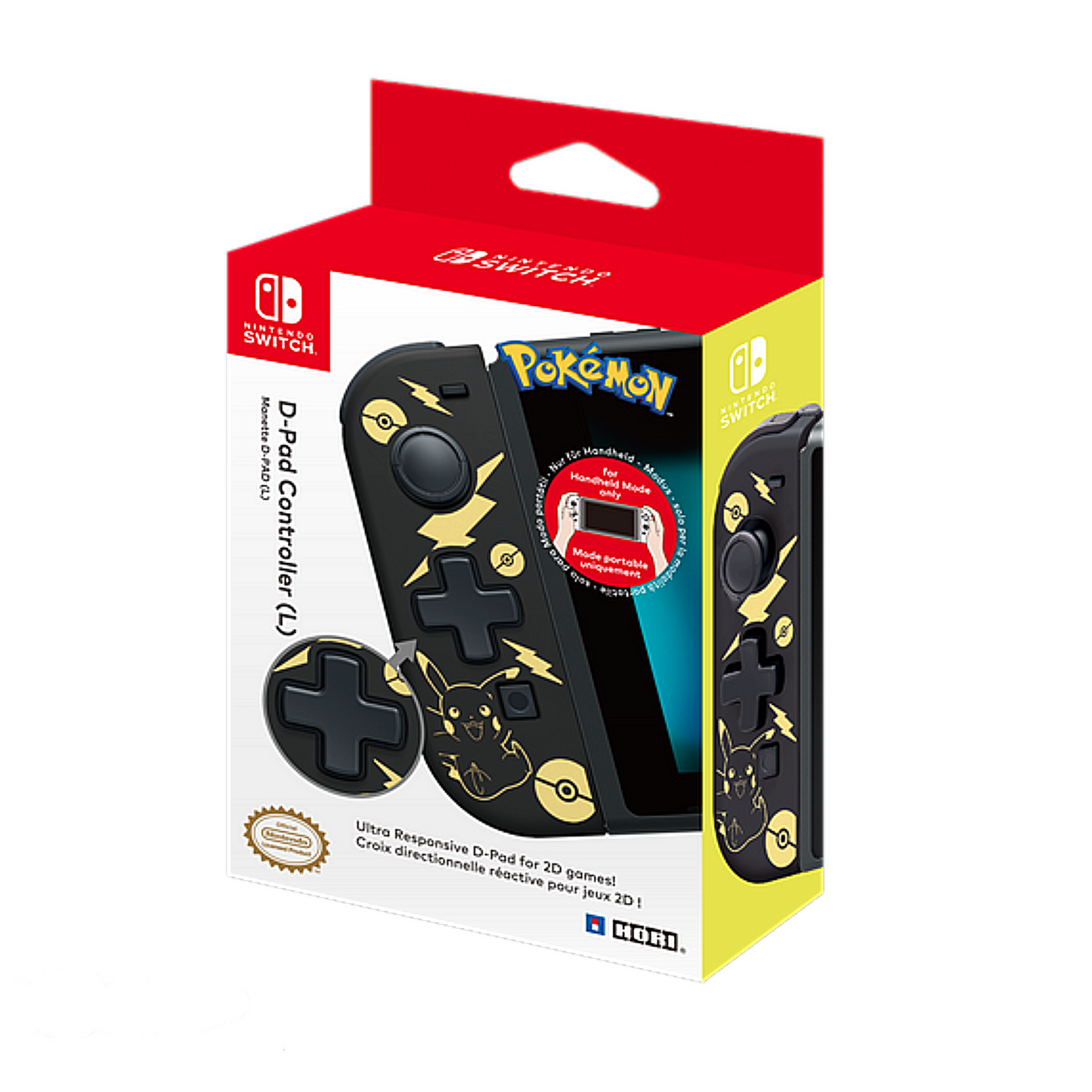 Hori Nintendo Switch D-Pad Controller (L) (Pokemon: Black & Gold Pikachu)