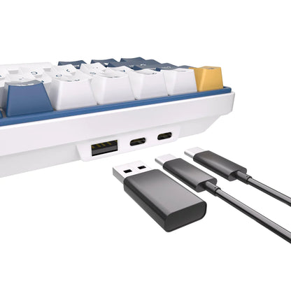 لوحة مفاتيح ميكانيكية Royal Kludge RK61 Plus ثلاثية الوضع RGB، 61 مفتاحًا قابلة للتبديل السريع، كلاين بلو - مفتاح أزرق 