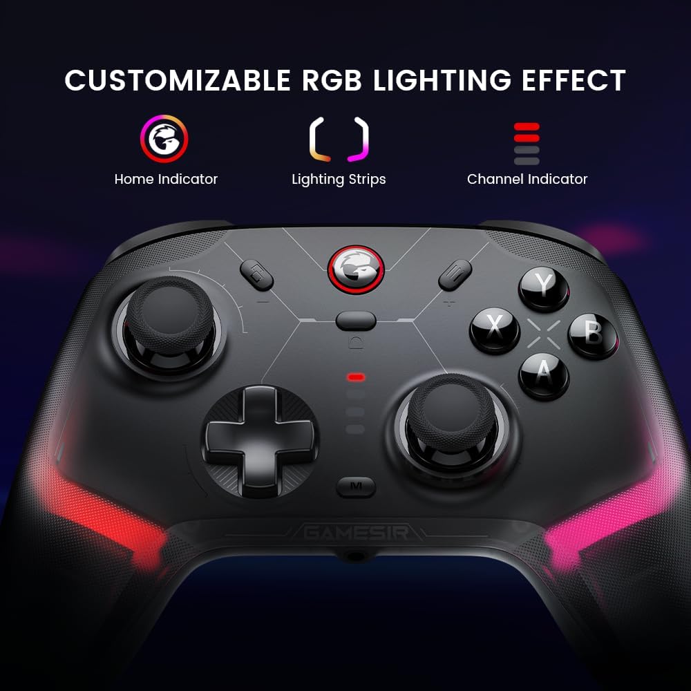 GameSir Cyclone 2 Wireless Controller for Xbox, PC, Android, iPhone, PC Controller with Mag-Res™ TMR Sticks, Hall Effect Triggers, RGB Lightning, 6-Axis Gyro, Turbo - Black