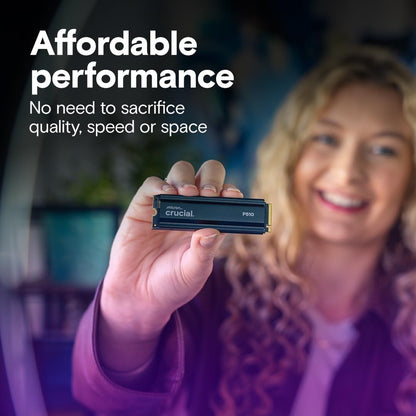 Crucial P510 PCIe Gen5 NVMe 1TB SSD with Heatsink, Up to 11,000MB/s, TLC NAND -  PC | PS5
