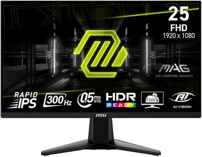 MSI MAG MAG 255XF 25-inch 1920 x 1080 (FHD) Gaming Monitor, 300Hz, AMD FreeSync Premium