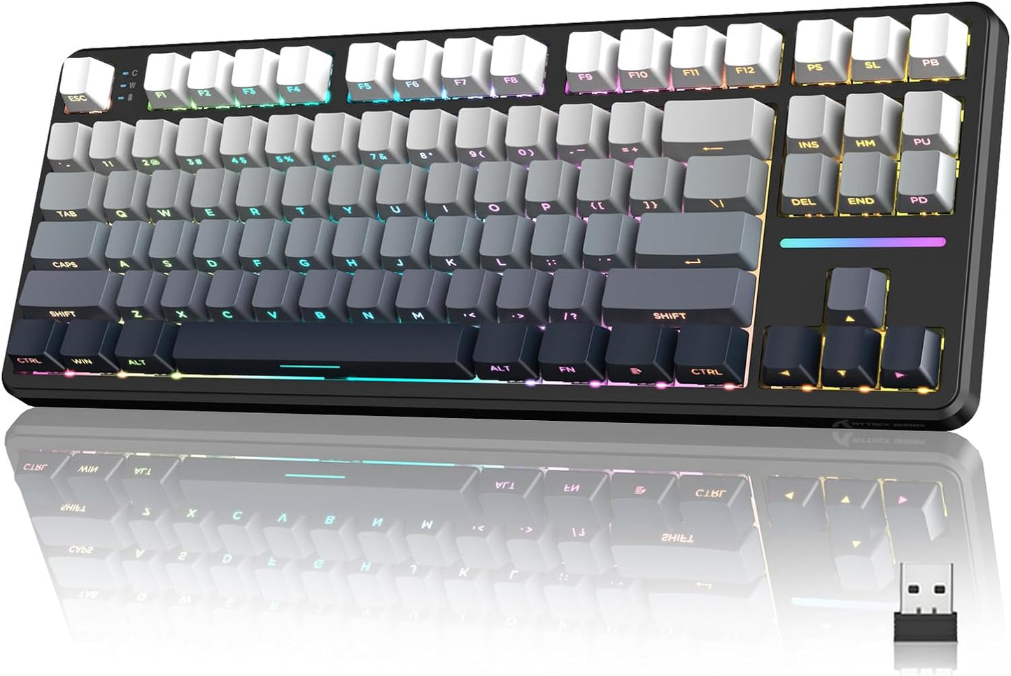 ATTACK SHARK X87 Wireless Tri-Mode Mechanical Gaming Keyboard - Black