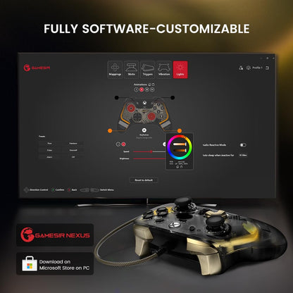 GameSir Kaleid Flux Enhanced Wired Controller for Xbox, RGB Lighting and Hall Effect Joystick, Compatible with Xbox Series X|S, Xbox One, Windows 10/11 PC - Officially Licensed