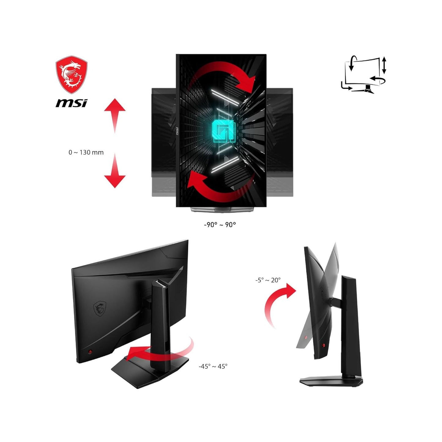 MSI G274QPF E2 27 Inch 2K WQHD Gaming Monitor - 2560 x 1440 Rapid IPS Panel, 180 Hz / 1ms