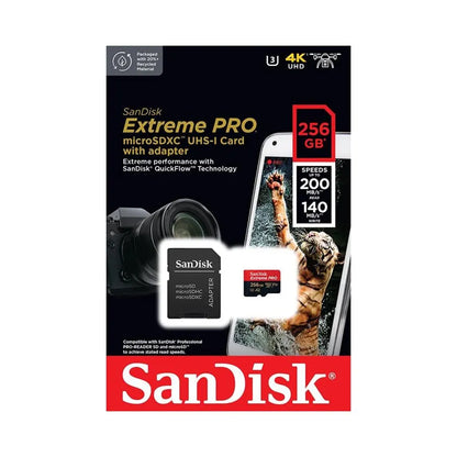 SanDisk Extreme Pro UHS-I, microSD, 256GB - Memory card and adapter Item - SDSQXCD-128G-GN6MA (Copy)