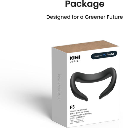 KIWI design F3 Silicone Facial Interface Compatible with Meta/Oculus Quest 3, Sweatproof VR Face Cover Accessories, Not for Quest 3S