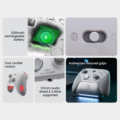 GameSir G7 Pro Tri-Mode Controller for Xbox Series X|S, Xbox One, Wireless Gamepad for PC&Android with TMR Sticks, Hall Effect Analog Triggers - White