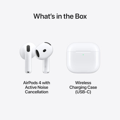 سماعات أذن لاسلكية Apple AirPods 4 مع خاصية إلغاء الضوضاء النشطة 