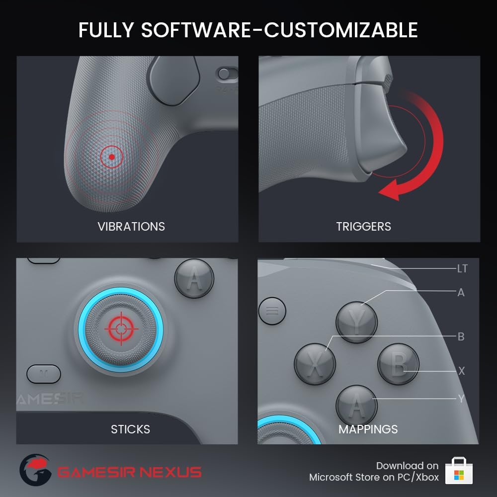 GameSir G7 SE Wired Controller for Xbox Series X|S, Xbox One & Windows 10/11, Plug and Play Gaming Gamepad with Hall Effect Joysticks/Hall Trigger, 3.5mm Audio Jack - Sporty Gray