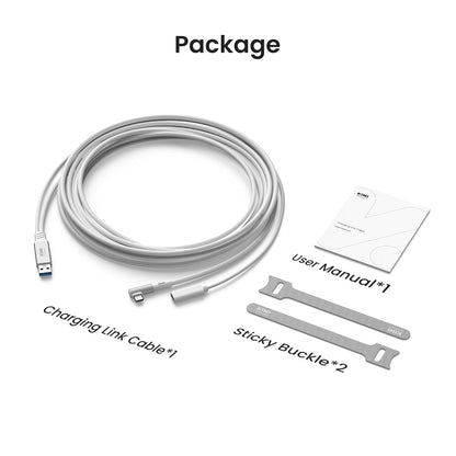 KIWI design Link Cable with Charging 16FT Compatible with Meta Quest 3s/3/2/ Pro/Pico 4 Accessories and PC/SteamVR, USB 3.0 to USB C Link Cable with 5Gbps Super Speed for Extended Gameplay - White | Black