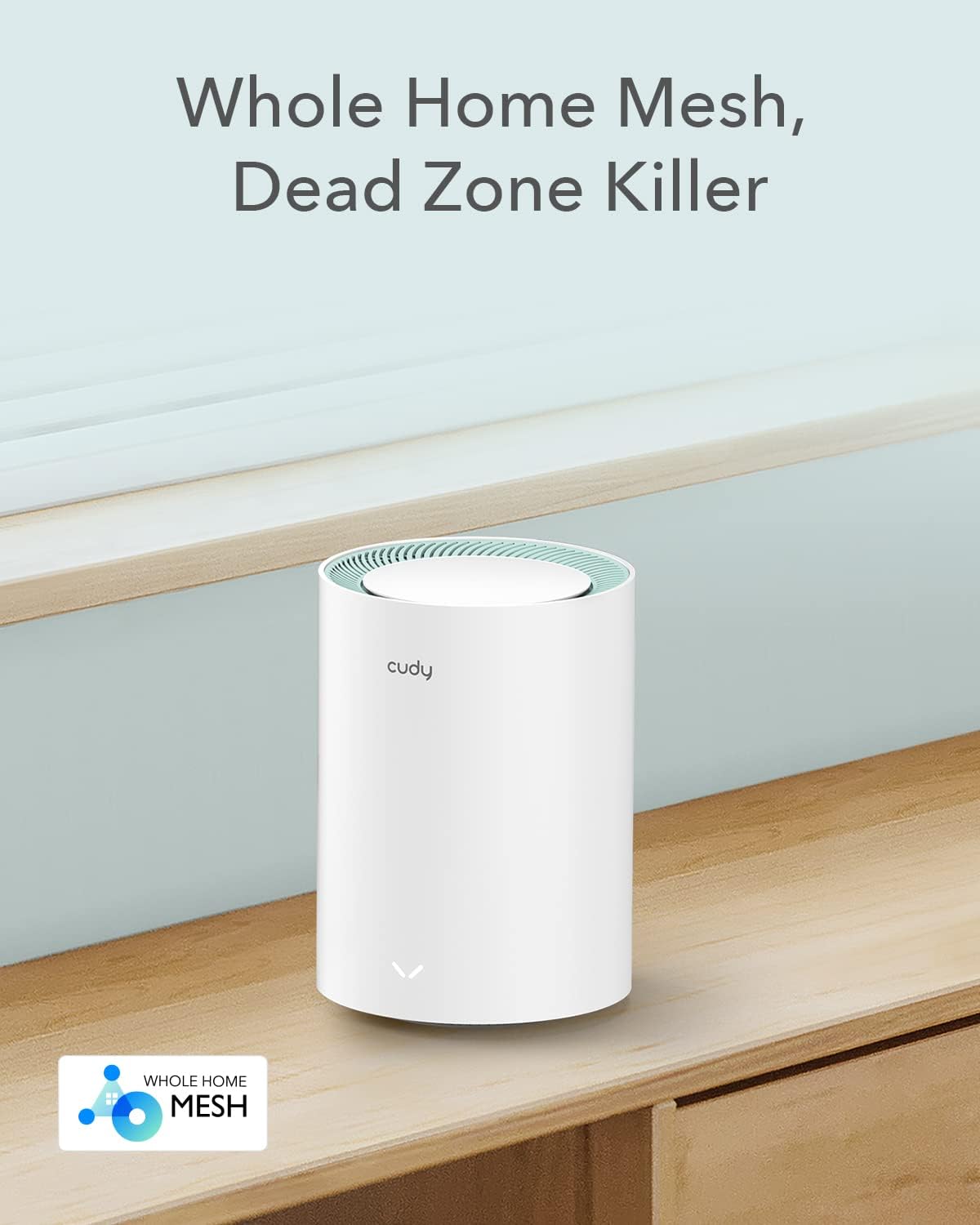 Cudy M1300 1 Pack AC1200 Gigabit Whole Mesh WiFi System, Dual Band WLAN Extender, High Gain Antennas, VPN, Cloudflare