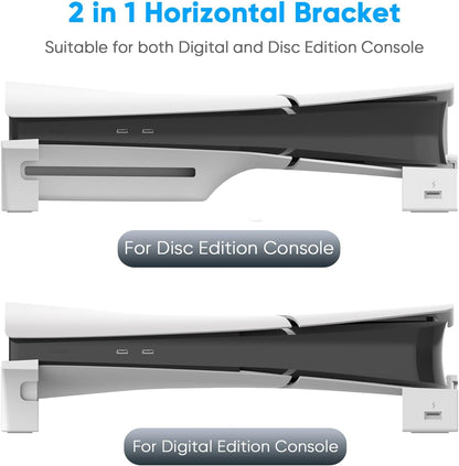 حامل أفقي لجهاز بلاي ستيشن 5 سليم من إيبيجا مزود بأربعة منافذ USB