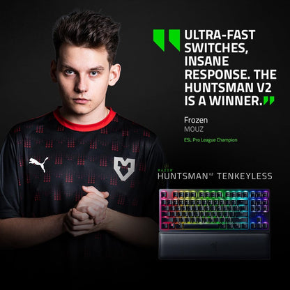 لوحة مفاتيح الألعاب Razer Huntsman V2 TKL Tenkeyless - مفتاح أرجواني 