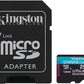 Kingston 256GB microSDXC Canvas Go Plus 170MB/s Read UHS-I, C10, U3, V30, A2/A1 Memory Card + Adapter (SDCG3/256GB)