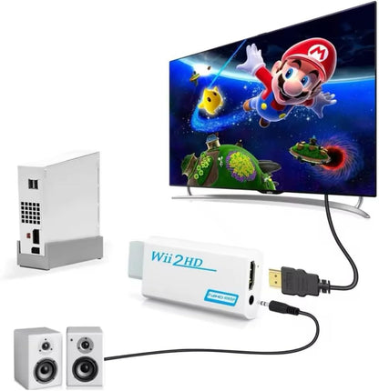 WII2HDMI Wii to HDMI Adapter Converter, Connect Wii Console to HDMI Display Monitor with 3.5mm Audio Supports All Wii Display Models