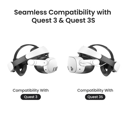 KIWI design H4 Boost Comfort Battery Head Strap Accessories for Meta/Oculus Quest 3/3S, Dual Fast Charge the VR Headset and Battery Strap in 2.5h, Halo Strap Reduce Facial Pressure