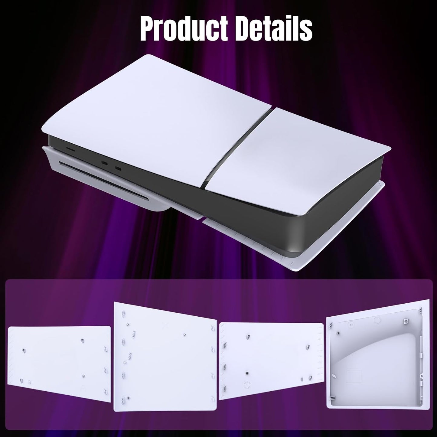 PS5 Slim Disc Edition Console Covers Face Plate Replica - White