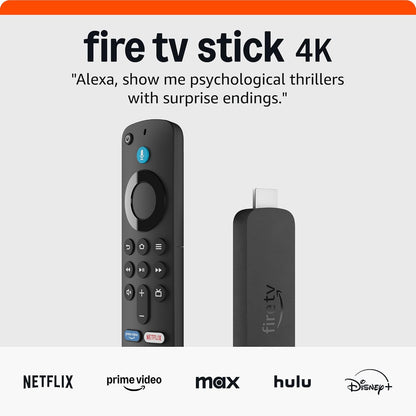 Amazon Fire TV Stick 4K (newest model) with AI-powered Fire TV Search, Wi-Fi 6, stream over 1.8 million movies and shows, free & live TV