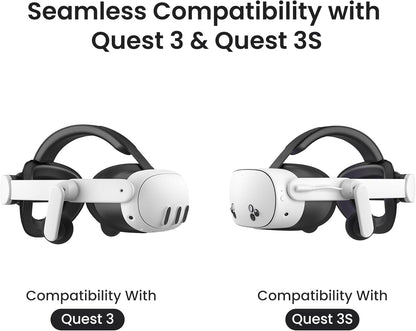 KIWI design K4 Duo 3 in 1 AIO Comfort Audio Head Strap with Battery for Meta Quest 3/3S Play with Enhanced Sound Effects