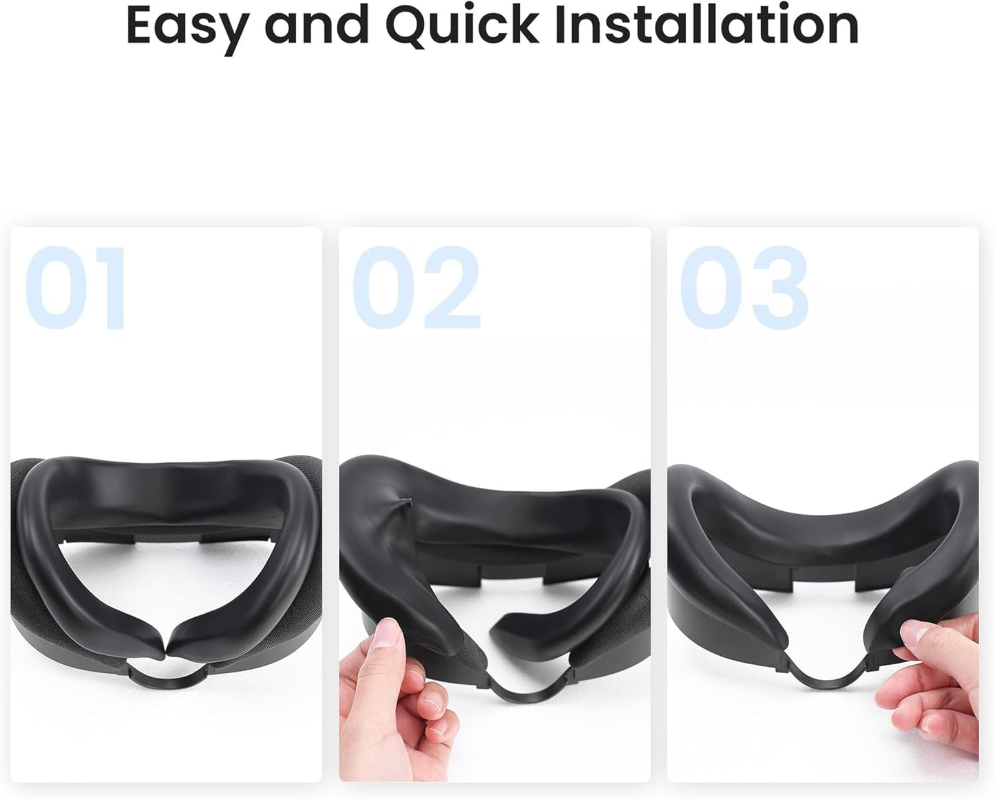 KIWI design F3 Silicone Facial Interface Compatible with Meta/Oculus Quest 3, Sweatproof VR Face Cover Accessories, Not for Quest 3S