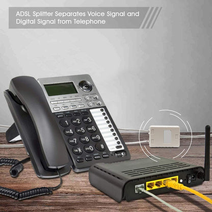 ADSL Splitter/ADSL Filter/DSL Filter RJ11 for Landline Telephone and Broadband Modem Box  – 3 Jacks