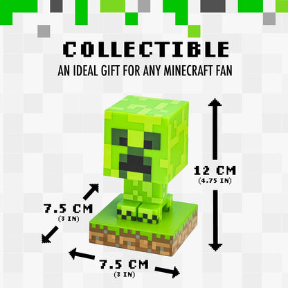 Minecraft Creeper Icon Light 3D Lamp - USB Type-C Rechargeable - Minecraft Merch