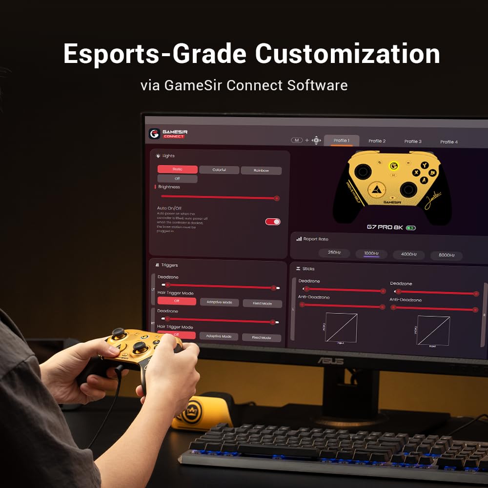 GameSir G7 Pro 8K PC Wireless Gaming Controller Gen 2 TMR Sticks,Windows | Hall Effect Triggers - Champion Edition