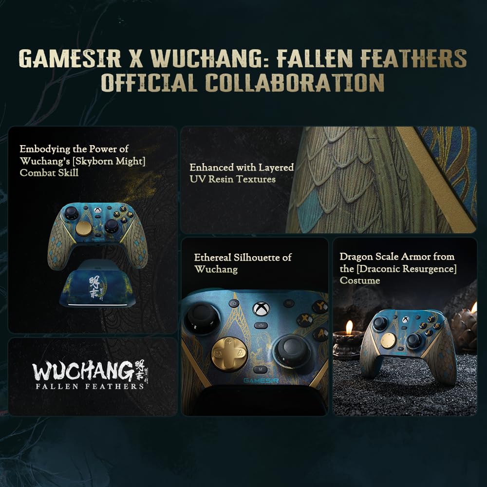 GameSir G7 Pro Wireless Gaming Controller for Xbox Series X|S, Xbox One, PC, Android, Game Controller with 3.5mm Audio Jack ,Hall Effect Analog Triggers, TMR Sticks, 1000Hz Polling Rate - Wuchang: Fallen Feathers Edition