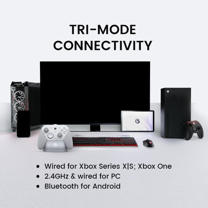 GameSir G7 Pro Tri-Mode Controller for Xbox Series X|S, Xbox One, Wireless Gamepad for PC&Android with TMR Sticks, Hall Effect Analog Triggers - White