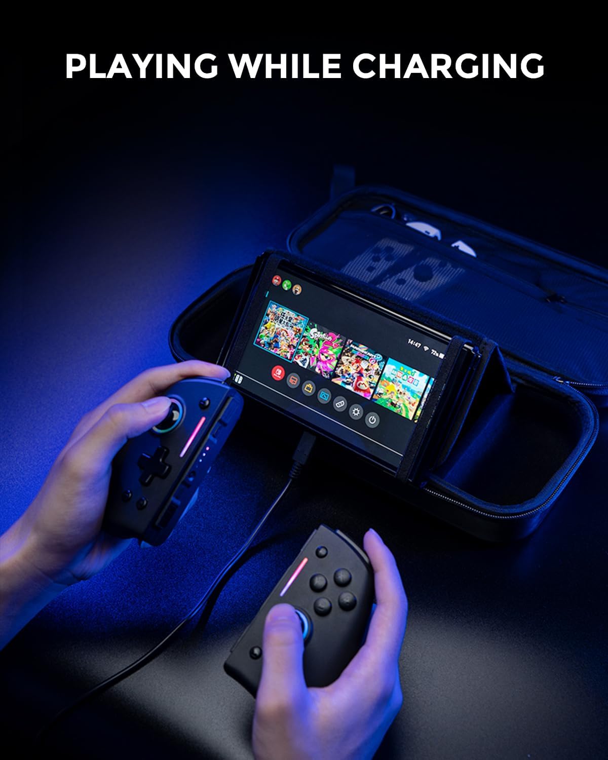 NYXI Hyperion Pro Wireless Controller for Switch/Switch 2/OLED, with Hall Effect, Programmable, 6-Axis Gyro, Turbo & Vibration & Carbon One Carry Case Bundle