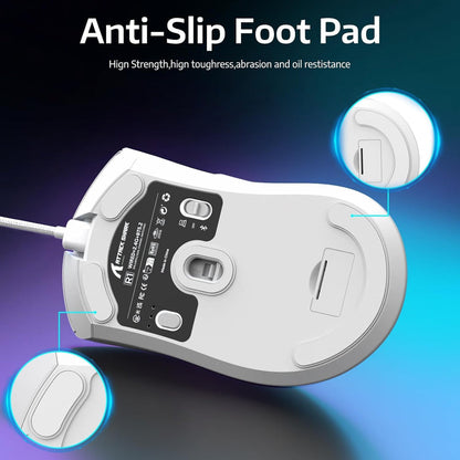 Attack Shark Wireless R1-Mouse Wired+2.4G+BT5.2 Connections BT5.2/BT5.2 Dual Channel Switching Tri-Mode Connection and Type-C Charging - Black | White | Red