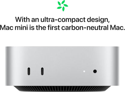 Apple Mac mini Desktop Computer with M4 chip with 10 core CPU and 10 core GPU: Built for Apple Intelligence, 16GB Unified Memory, 256GB SSD Storage, Gigabit Ethernet.