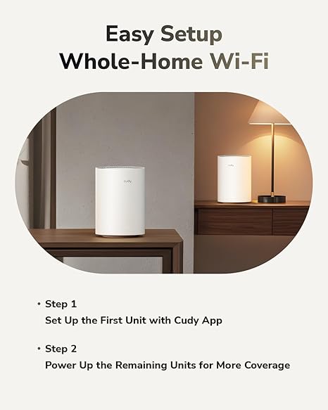 Cudy BE3600 Gigabit Mesh Wi-Fi 7 System With Dual-Band 3.6Gbps Speed, Quad-Core CPU, MLO, 3× Gigabit Ports, VPN, App Control, 200 Devices | M3600 ~ 2-Pack