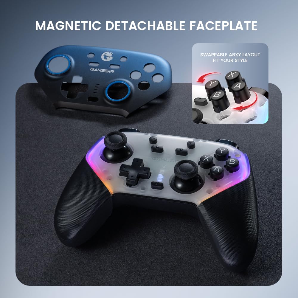 GameSir Super Nova Wireless Gaming Controller for PC/Switch/Switch 2/iOS/Android, Hall Effect Stick, RGB Lighting - Blue