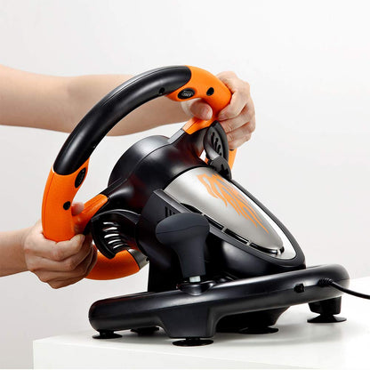 PXN V3 Pro 180 Degree Steering Wheel with Pedals, Vibration Feedback for PC, PS3, PS4, Xbox One & Series XS, Nintendo Switch - Orange