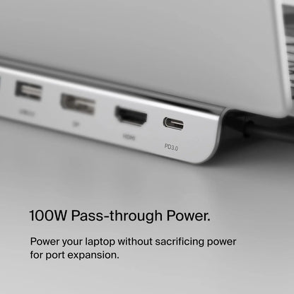 Belkin 11-in-1 USB-C Hub Dock With 4K HDMI, 100W Power, 1000M LAN, USB 3.0, VGA 1080P, SD Card Reader, Type-C, Aluminum Alloy, High-Speed Data Transfer