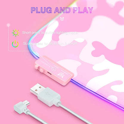 لوحة ماوس ONIKUMA G5 المضيئة بـ 12 وضع إضاءة RGB مقاس 800*300*4 مم