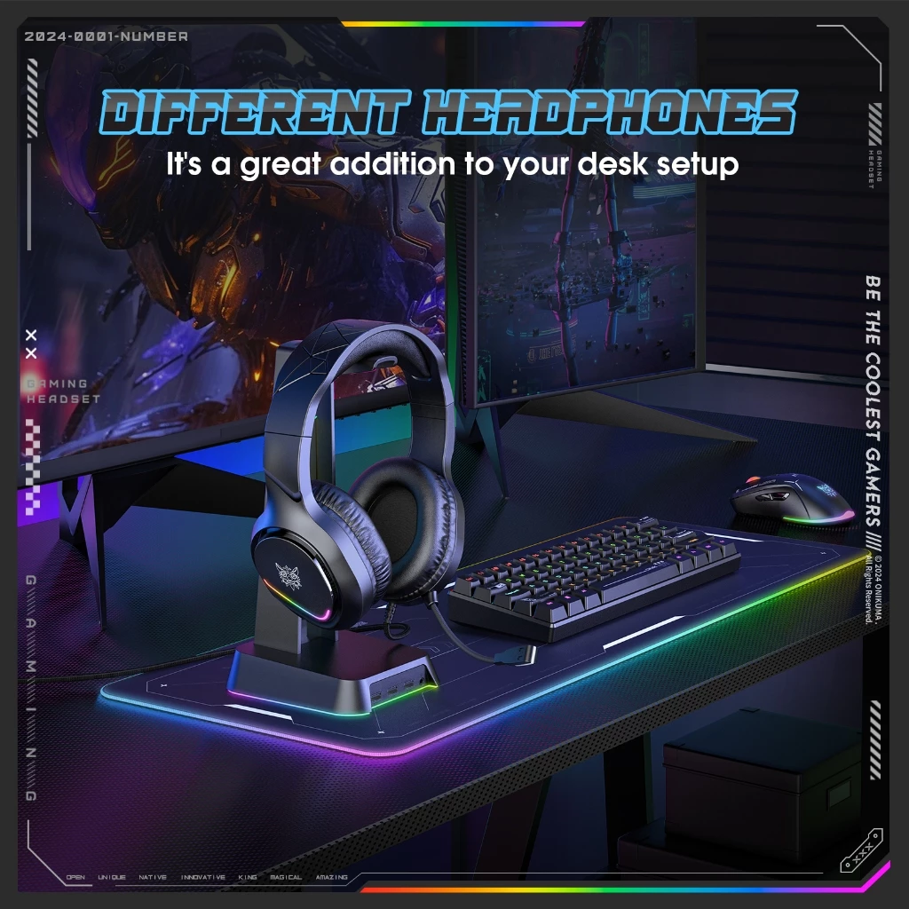 Onikuma X31 RGB Wired Gaming Headset with Noise Cancelling Microphone