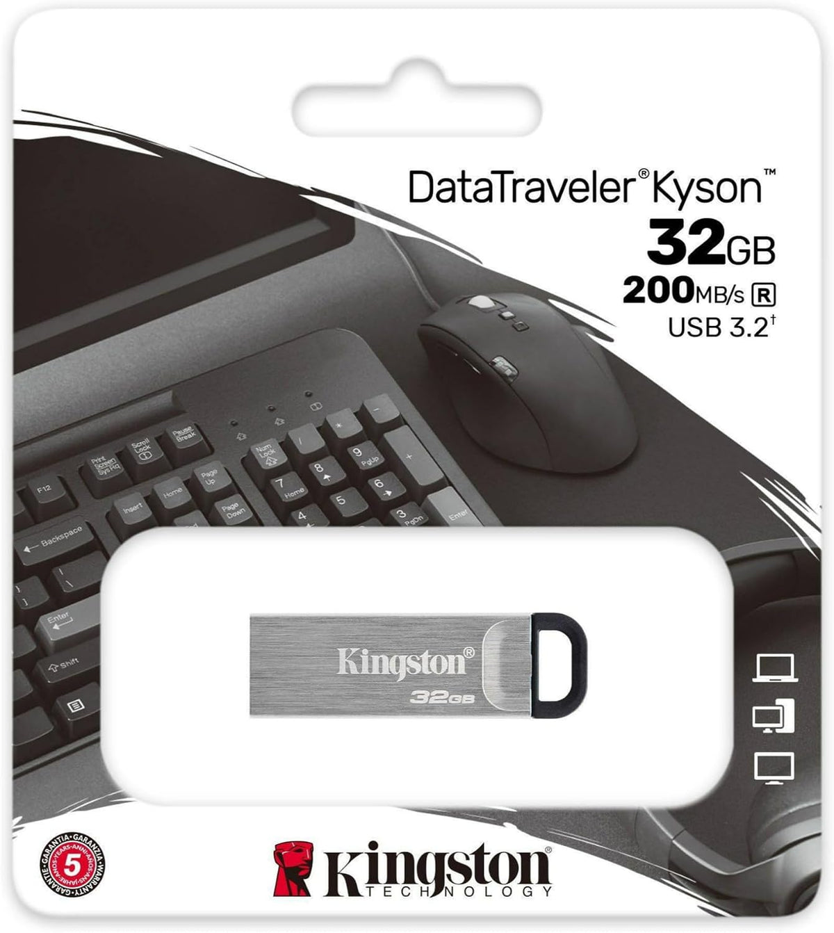 Kingston DataTraveler Kyson High Performance USB 3.2 Metal Flash Drive | Speeds up to 200MB/s -  32GB | 64GB | 128GB