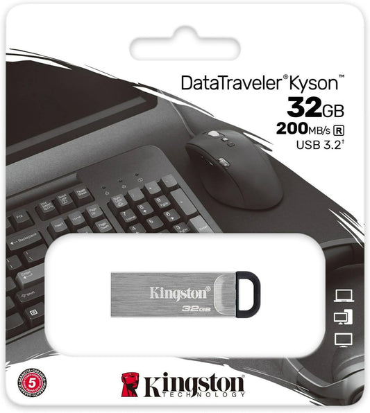 Kingston DataTraveler Kyson High Performance USB 3.2 Metal Flash Drive | Speeds up to 200MB/s -  32GB | 64GB | 128GB