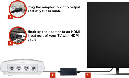 HDMI Cable for Sega Dreamcast DC Console, Dreamcast to HDMI Adapter with True VGA Signal Output (100% Improved Video Quality-HD Converter)