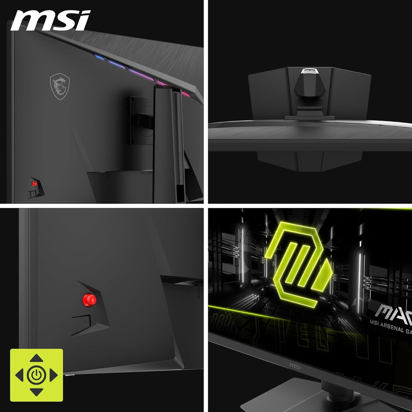 MSI MAG 322URDF E16 32-inch 3840 x 2160 (UHD) Gaming Monitor, 320Hz, Adaptive-Sync, HDMI, DisplayPort, VESA Mountable, Tilt, Height Adjustable, Speaker, 0.05ms, Black