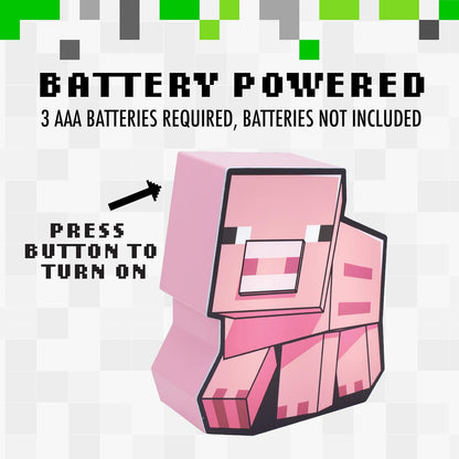 مصباح ليلي على شكل خنزير من ماين كرافت، ديكور غرفة نوم ومصباح مكتب مرخص رسميًا من ماين كرافت 