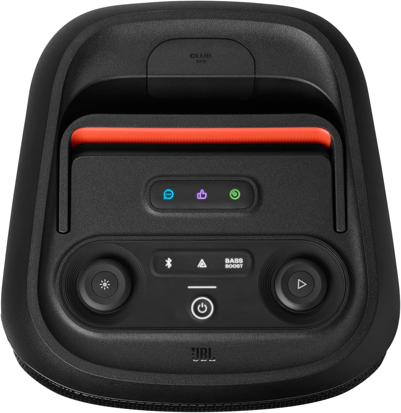 JBL PartyBox Club 120 - Portable Party Speaker with Foldable Handle, Powerful JBL Pro Sound, Futuristic lightshow, Up to 12 Hours of Play time, Splash Proof, Dual Mic & Guitar Input