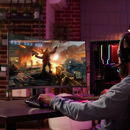 KOORUI 32E6QC 32 inch Curved Gaming Monitor - QHD (2560 x 1440) 2K Display, 170Hz 144Hz Monitor, 1500R Curvature, 1ms, HDR10, Adaptive Sync, Tilt Adjustable