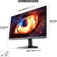 KOORUI Gaming Monitor, 27" 200Hz Fast IPS, FHD HDR400 Display Computer Monitor, 1ms PC Screen, 90% DCI-P3, Adaptive Sync, 75x75 mm VESA Mountable