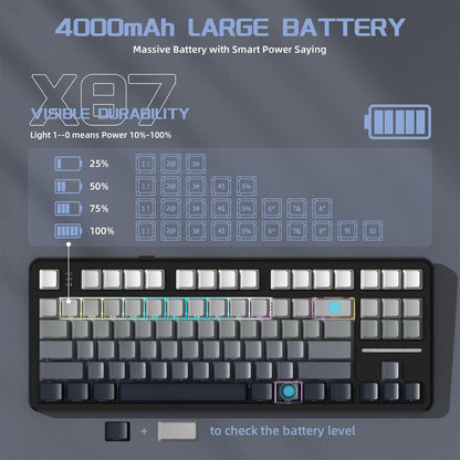ATTACK SHARK X87 Wireless Tri-Mode Mechanical Gaming Keyboard - Black